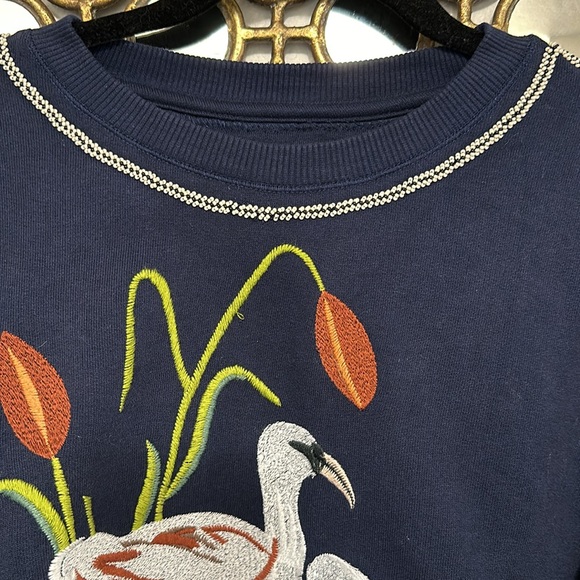Anthropologie Swan Lake Embroidered Sweatshirt size Small - Picture 6 of 7
